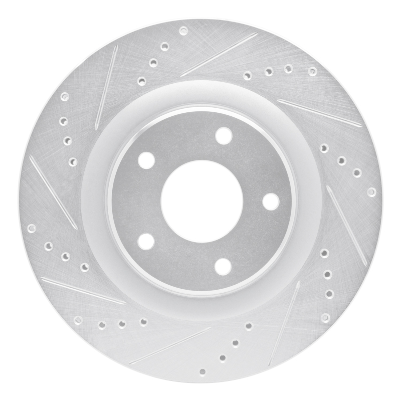 R1 05-13 Cadillac XLR Front Left Drilled & Slotted Silver Brake Rotor