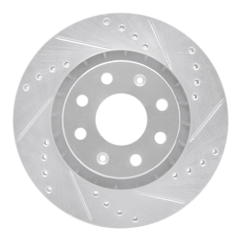 R1 04-17 Chevrolet AVEO (USA/Canada) Front Right Drilled & Slotted Silver Brake Rotor