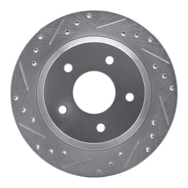 R1 84-87 Chevrolet Corvette Front Left Drilled & Slotted Silver Brake Rotor