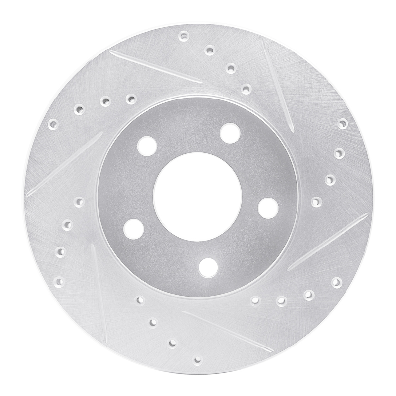 R1 04-08 Chevrolet Malibu Front Right Drilled & Slotted Silver Brake Rotor