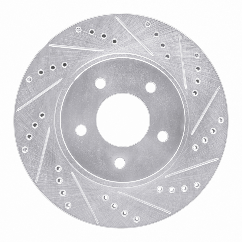 R1 02-07 Chevrolet Equinox Front Right Drilled & Slotted Silver Brake Rotor