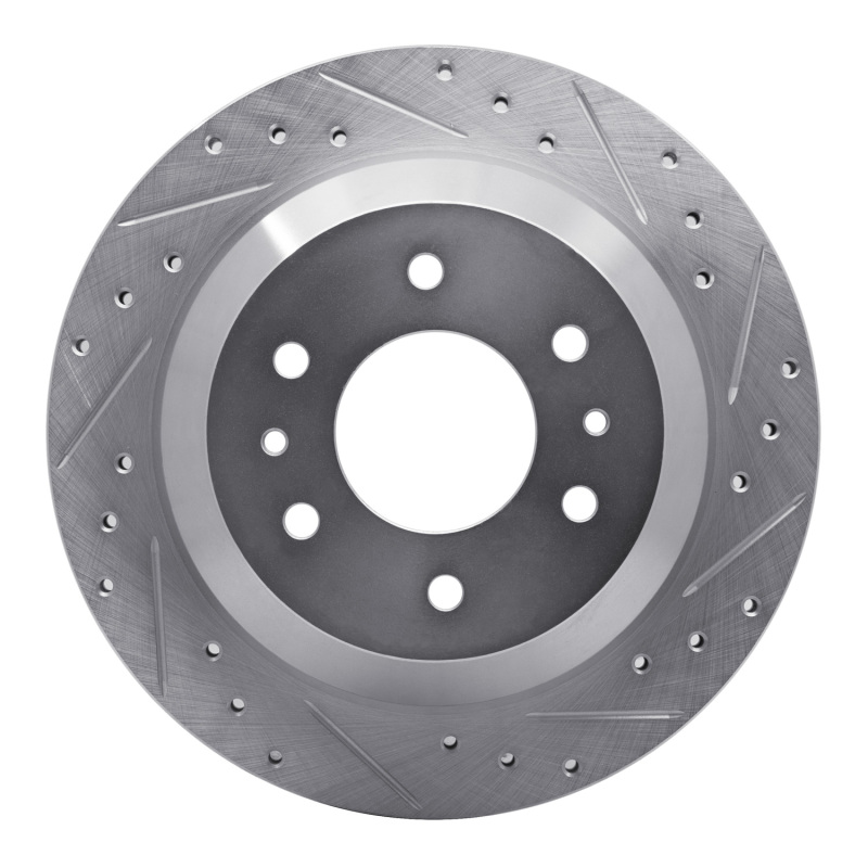 R1 02-09 Buick Rainier Rear Right Drilled & Slotted Silver Brake Rotor