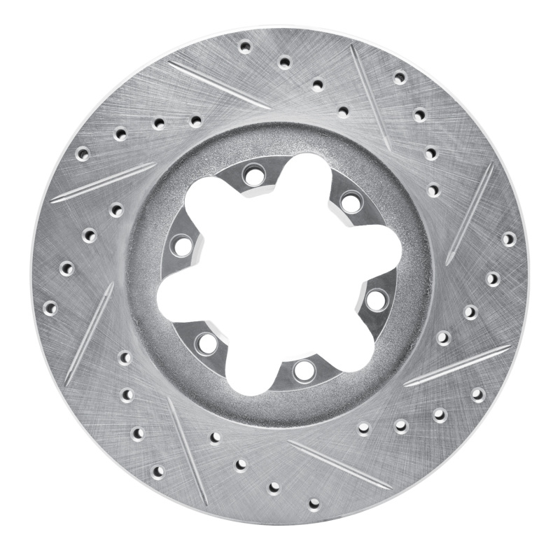 R1 04-08 Chevrolet Colorado Front Right Drilled & Slotted Silver Brake Rotor