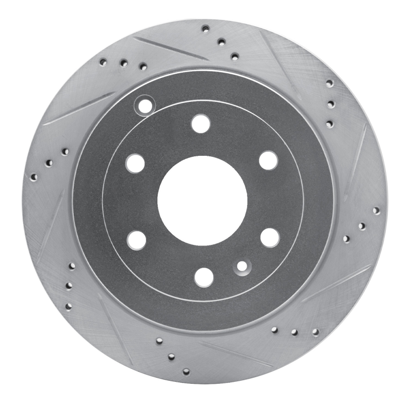R1 07-17 Buick Enclave Rear Right Drilled & Slotted Silver Brake Rotor