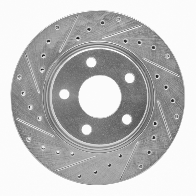 R1 04-09 Buick Allure Front Left Drilled & Slotted Silver Brake Rotor
