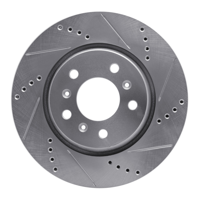 R1 04-09 Buick Terraza Front Right Drilled & Slotted Silver Brake Rotor