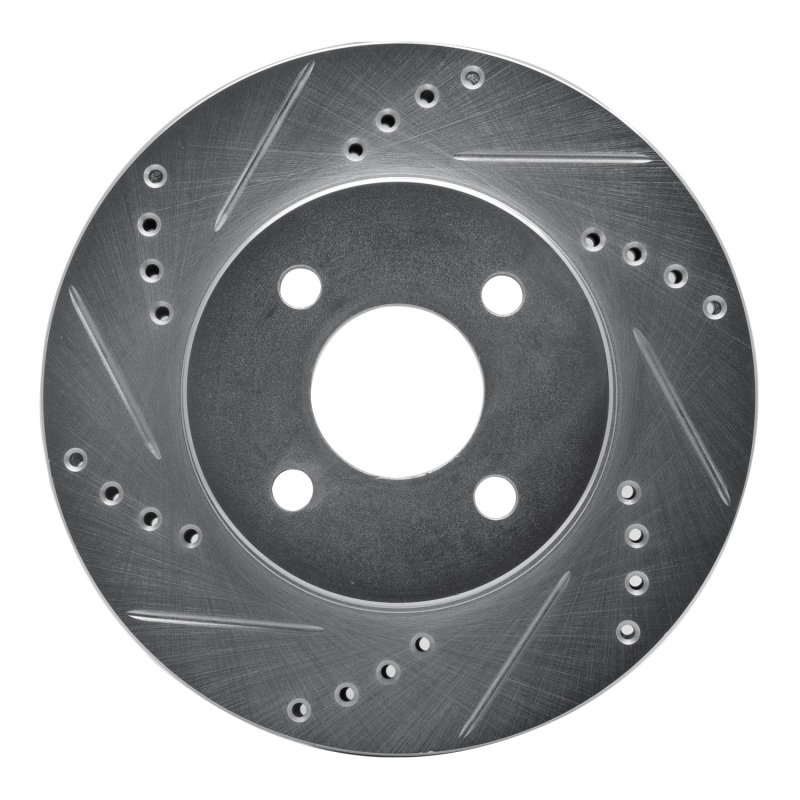R1 03-10 Chevrolet Cobalt Front Left Drilled & Slotted Silver Brake Rotor