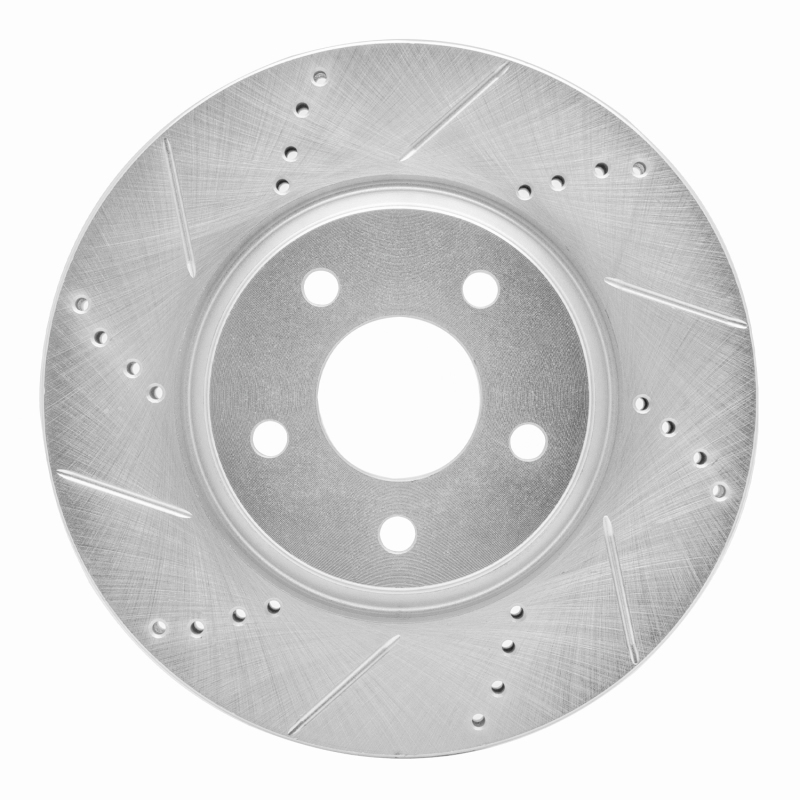R1 04-12 Chevrolet HHR Front Left Drilled & Slotted Silver Brake Rotor