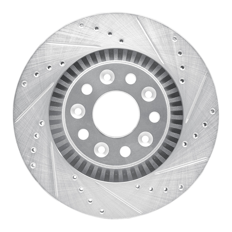 R1 05-09 Ford Five Hundred Front Right Drilled & Slotted Silver Brake Rotor