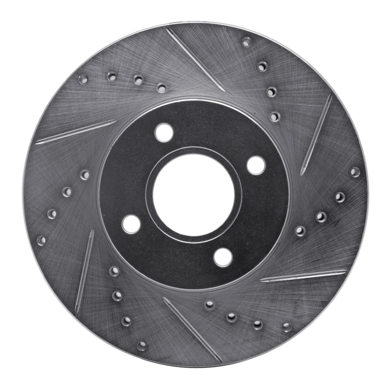 R1 05-12 Ford Focus Front Right Drilled & Slotted Silver Brake Rotor