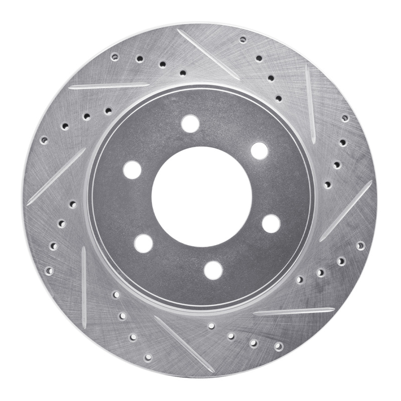 R1 04-08 Ford F-150 4WD Front Right Drilled & Slotted Silver Brake Rotor