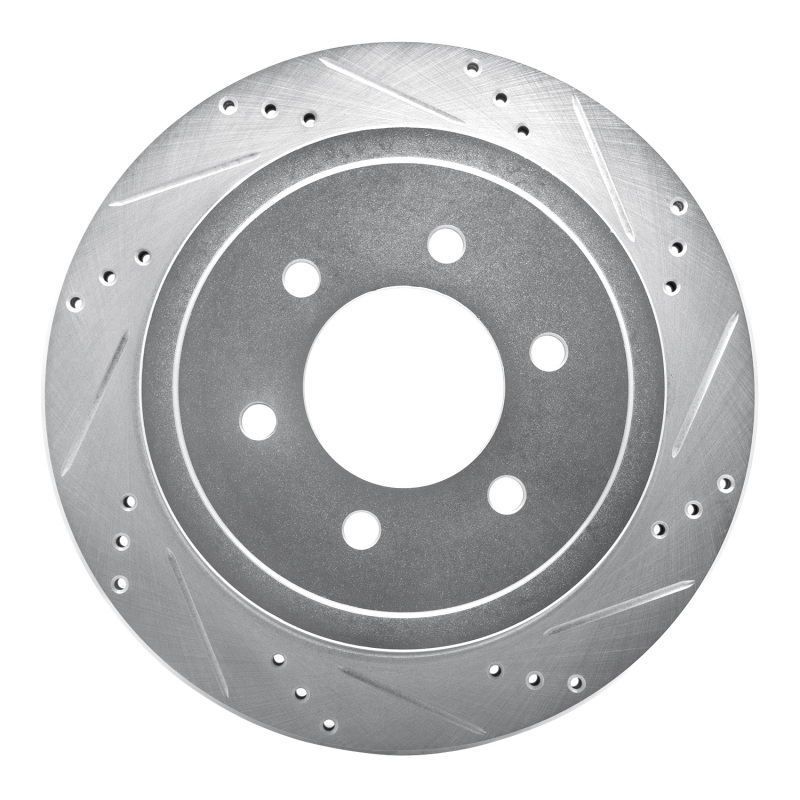 R1 04-11 Ford F-150 RWD Rear Right Drilled & Slotted Silver Brake Rotor