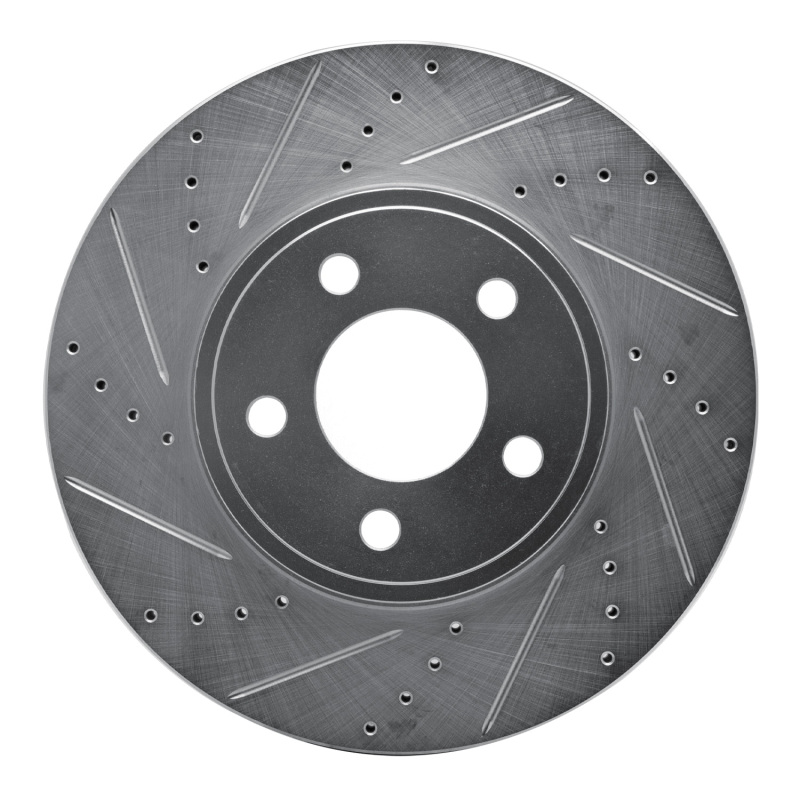 R1 03-11 Ford Crown Victoria Front Left Drilled & Slotted Silver Brake Rotor