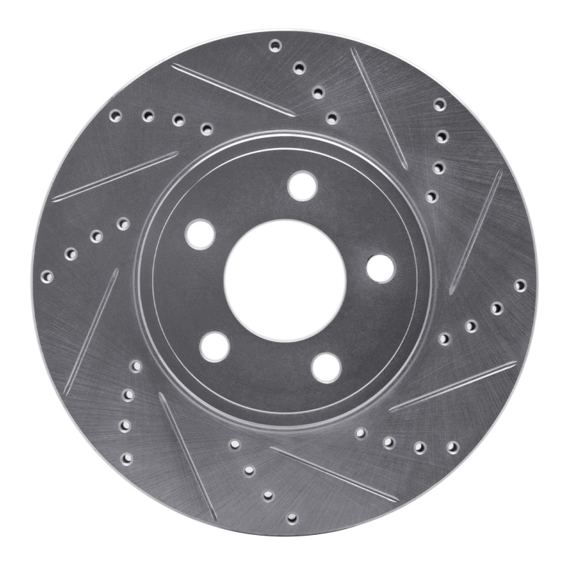 R1 03-11 Ford Crown Victoria Front Right Drilled & Slotted Silver Brake Rotor