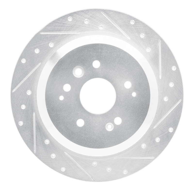 R1 14-16 Acura MDX Rear Right Drilled & Slotted Silver Brake Rotor