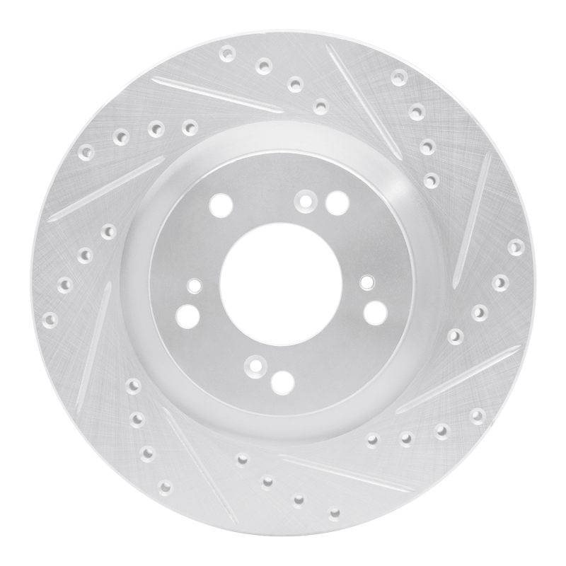 R1 00-09 Honda S2000 Front Right Drilled & Slotted Silver Brake Rotor