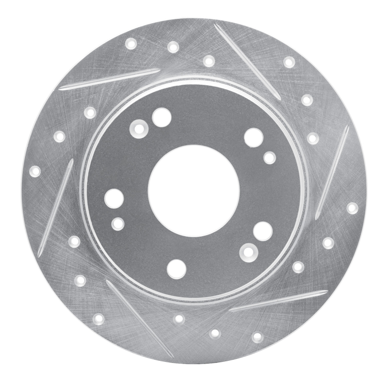 R1 03-08 Acura TSX Rear Right Drilled & Slotted Silver Brake Rotor