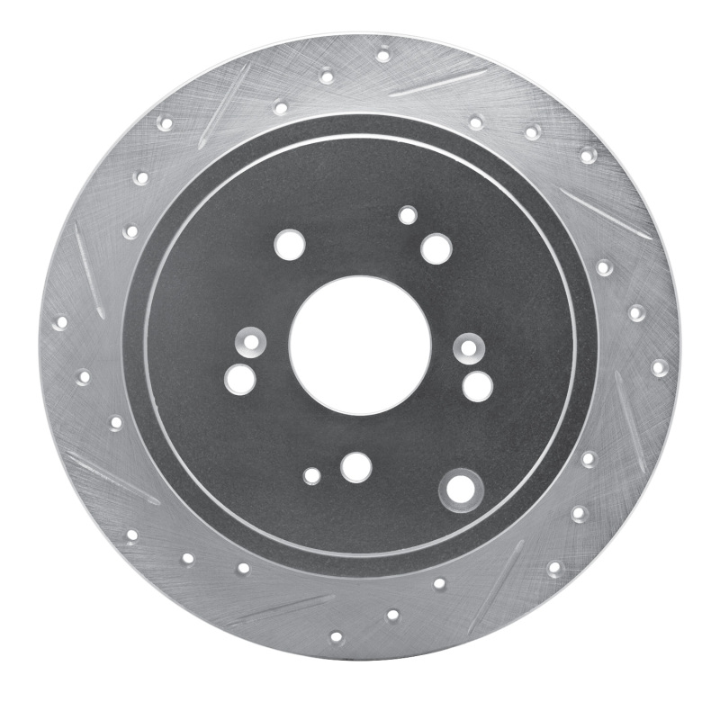 R1 01-08 Acura MDX Rear Left Drilled & Slotted Silver Brake Rotor
