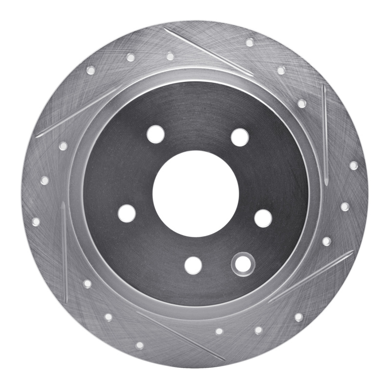 R1 02-25 Nissan Maxima Rear Right Drilled & Slotted Silver Brake Rotor