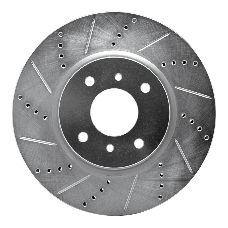 R1 04-06 Nissan Sentra Front Left Drilled & Slotted Silver Brake Rotor
