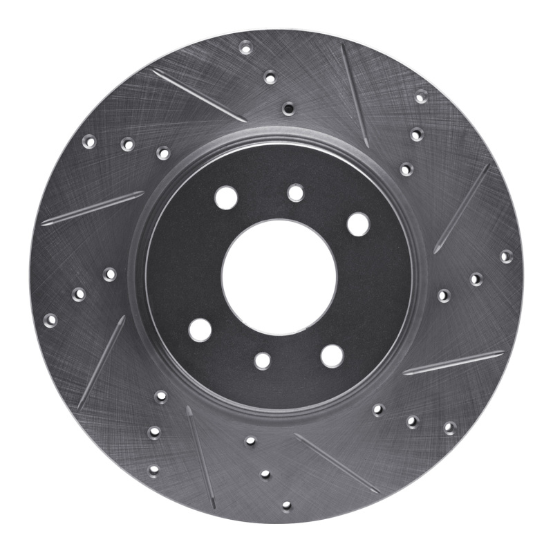 R1 04-06 Nissan Sentra Front Right Drilled & Slotted Silver Brake Rotor