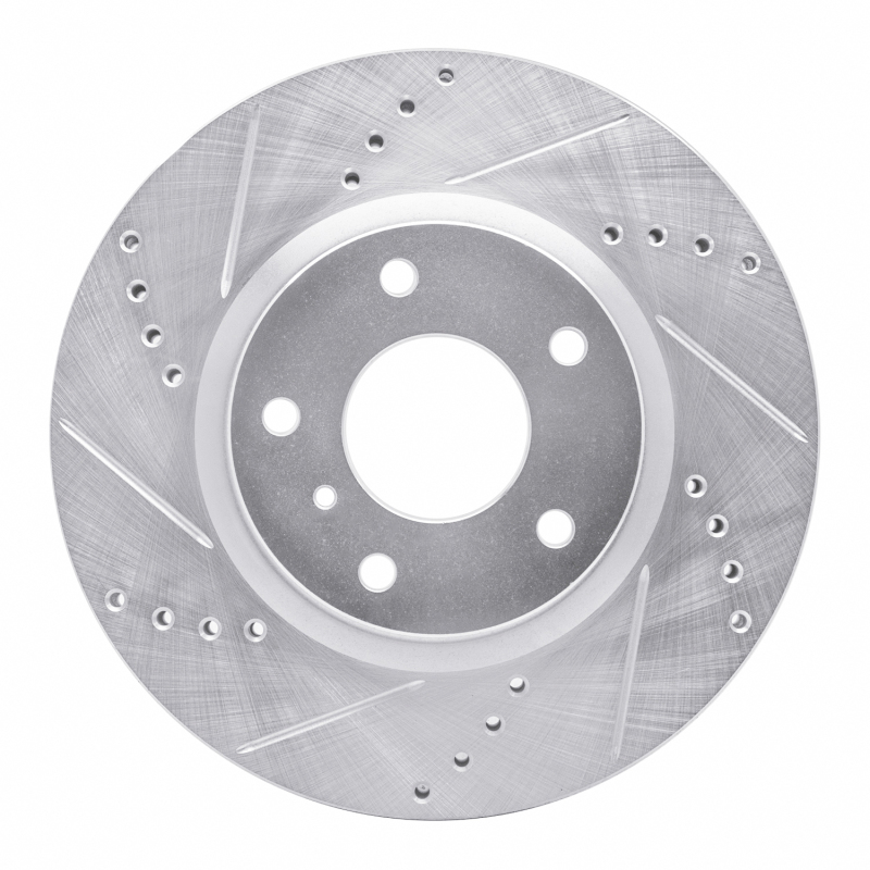 R1 03-05 Infiniti G35 Front Left Drilled & Slotted Silver Brake Rotor