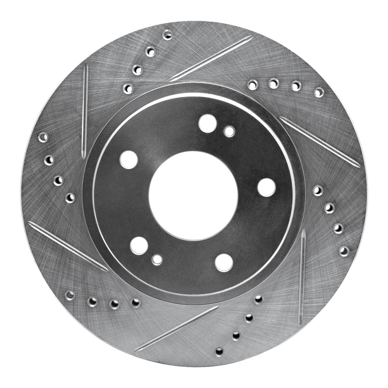 R1 00-24 Chrysler SEBRING Front Left Drilled & Slotted Silver Brake Rotor