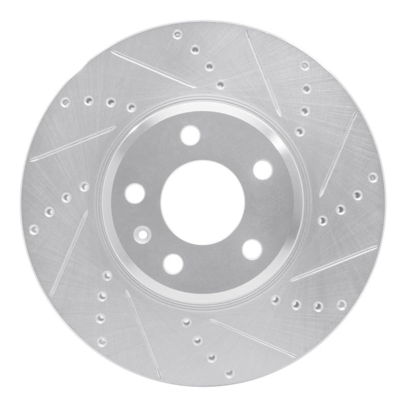 R1 08-25 Audi A4 (USA/Canada) Front Right Drilled & Slotted Silver Brake Rotor
