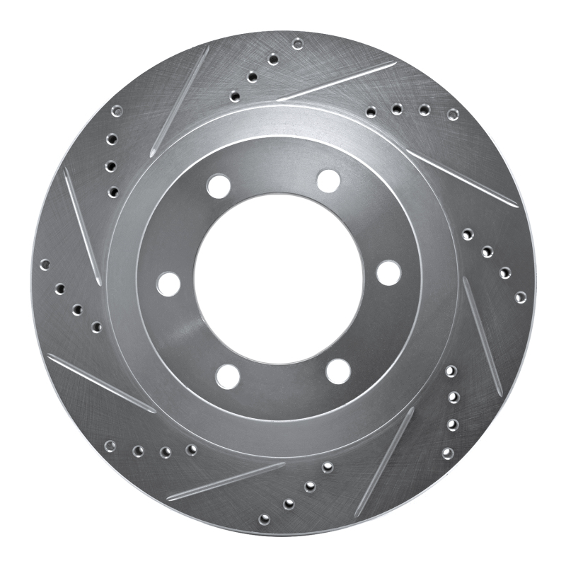 R1 03-09 Lexus GX470 Front Left Drilled & Slotted Silver Brake Rotor