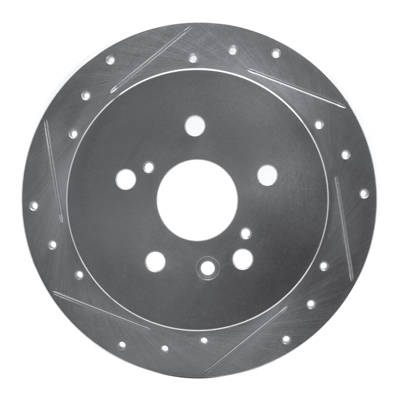 R1 04-10 Toyota SIENNA Rear Left Drilled & Slotted Silver Brake Rotor