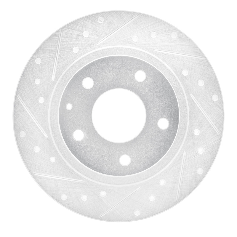 R1 14-21 Mazda 6 Rear Left Drilled & Slotted Silver Brake Rotor