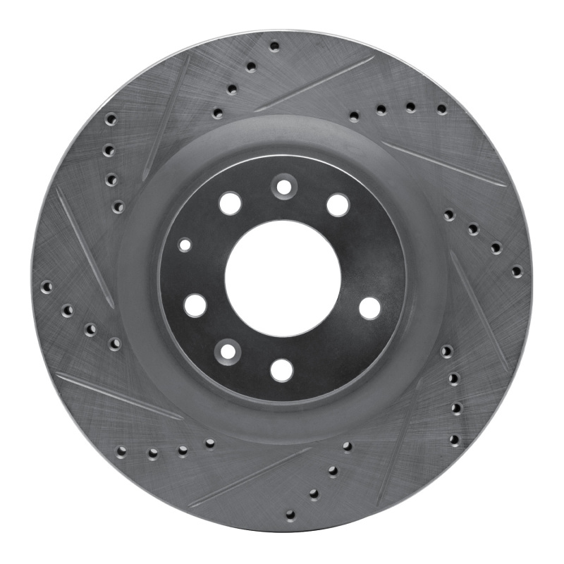 R1 07-15 Mazda CX-9 Front Left Drilled & Slotted Silver Brake Rotor