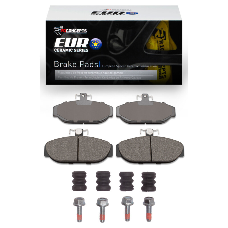 R1 82-92 Volvo 940 Front Euro Ceramic Brake Pads and Hardware Kit