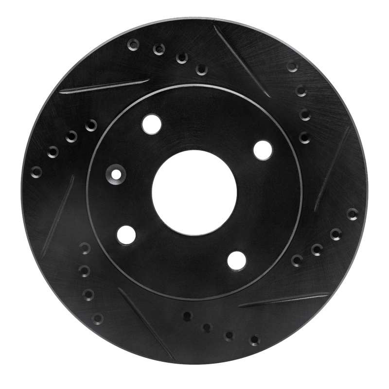 R1 04-10 Chevrolet Optra (Mexico) Front Right Drilled & Slotted Black Brake Rotor