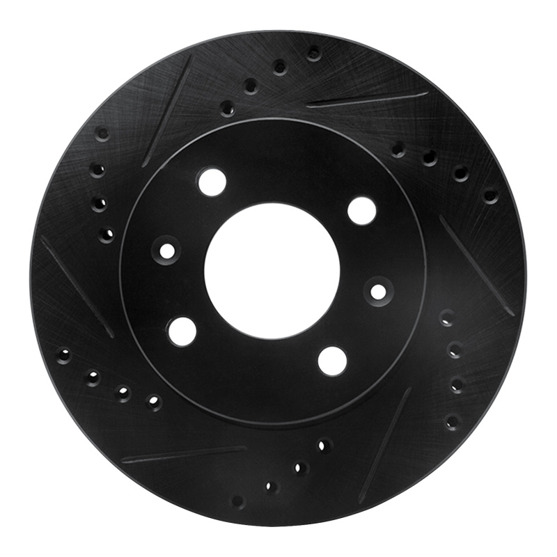 R1 03-06 Dodge Verna (Mexico) Front Left Drilled & Slotted Black Brake Rotor