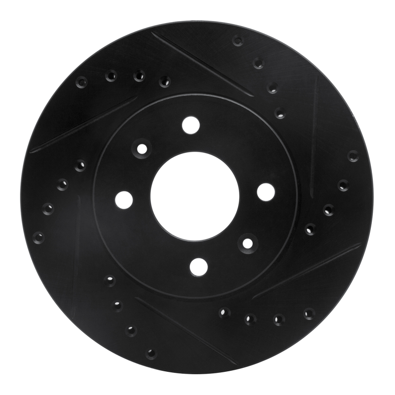 R1 12-25 Dodge Attitude (Mexico) Front Right Drilled & Slotted Black Brake Rotor