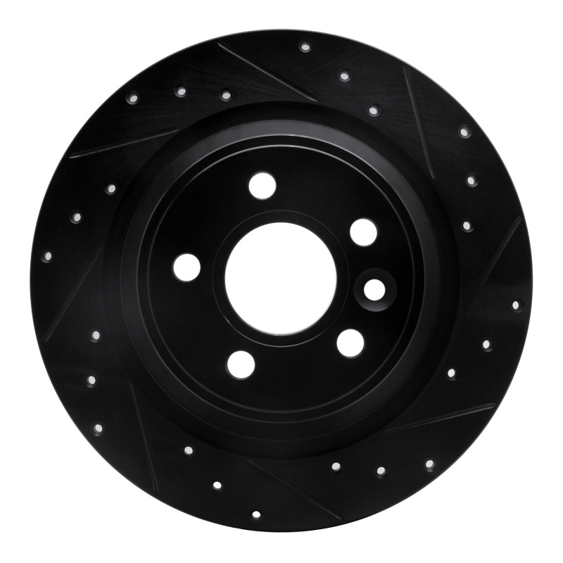 R1 09-15 Ford Focus RS (Mexico) Rear Right Drilled & Slotted Black Brake Rotor