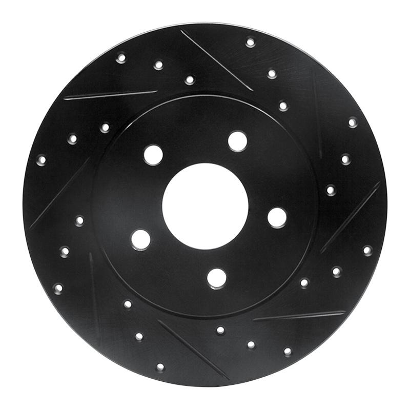 R1 01-08 Ford Mondeo (Mexico) Rear Right Drilled & Slotted Black Brake Rotor