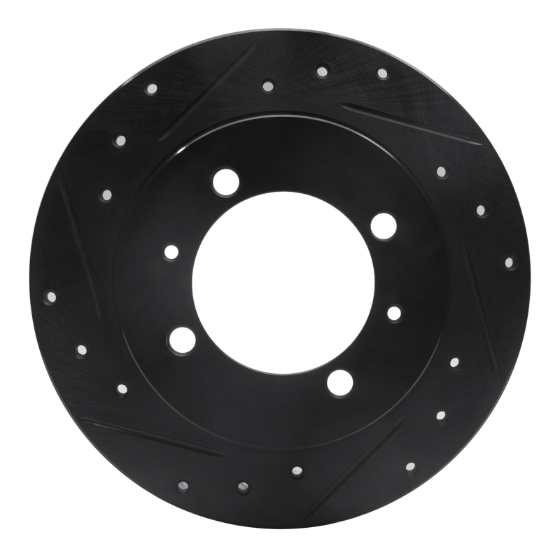 R1 00-07 Mitsubishi SPace STAR (Mexico) Rear Left Drilled & Slotted Black Brake Rotor