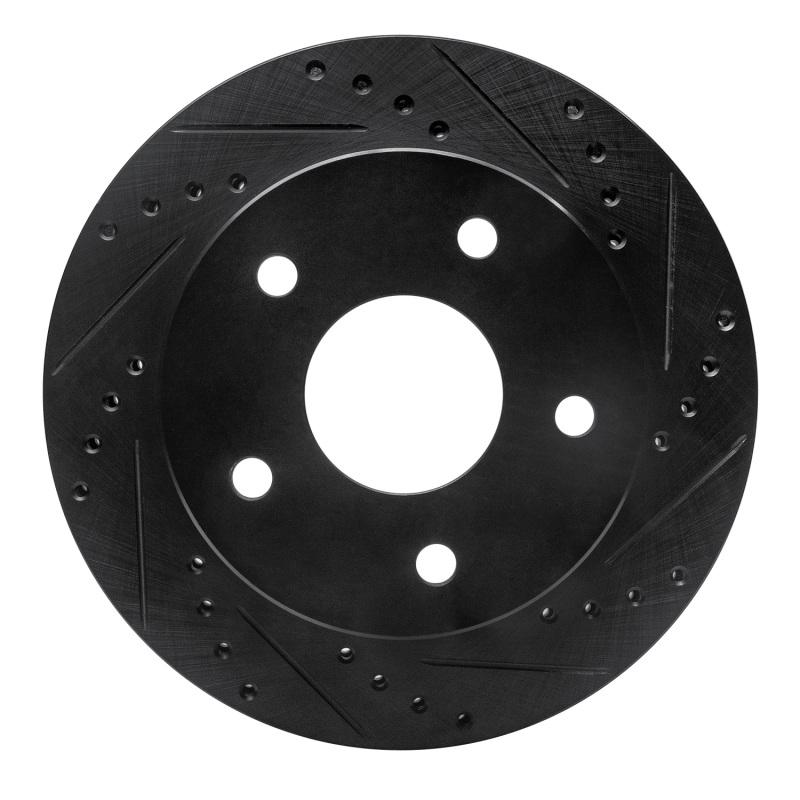 R1 00-02 Dodge Ramcharger (Mexico) Front Right Drilled & Slotted Black Brake Rotor