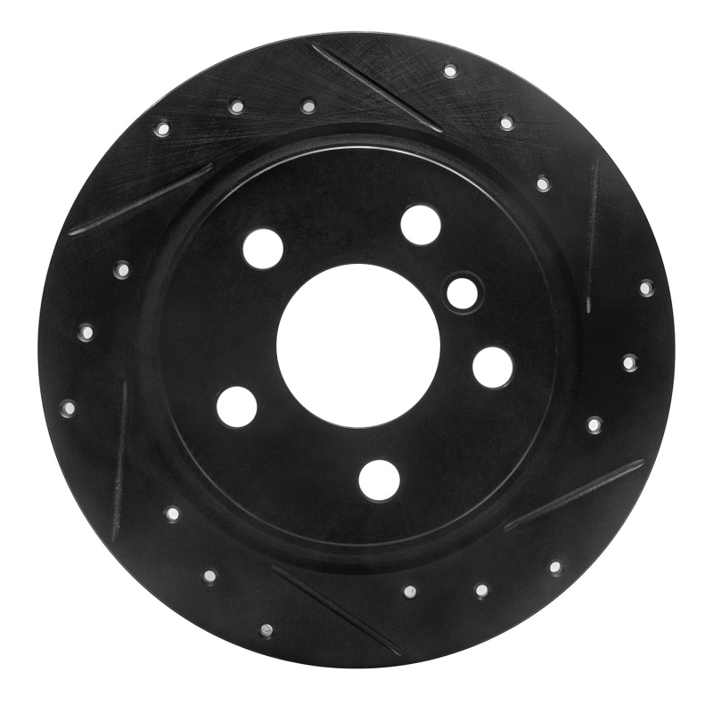 R1 14-25 BMW 220i (Mexico) Rear Right Drilled & Slotted Black Brake Rotor