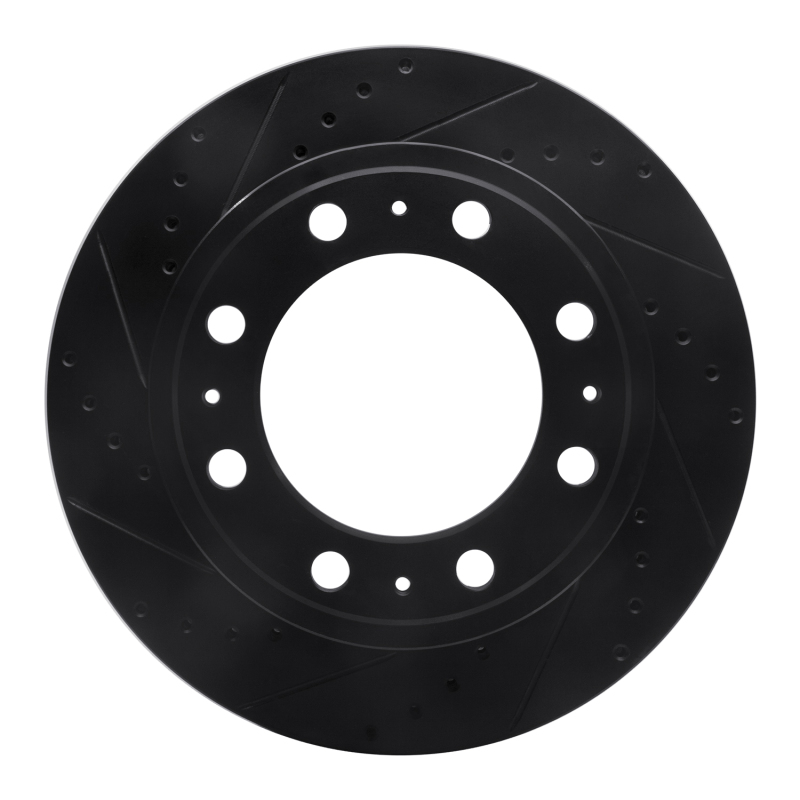 R1 19-25 Ram 3500 Rear Left Drilled & Slotted Black Brake Rotor