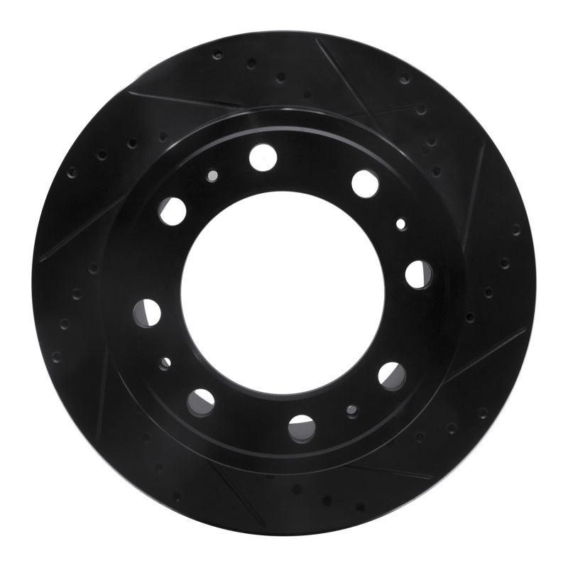 R1 19-25 Ram 3500 Rear Right Drilled & Slotted Black Brake Rotor