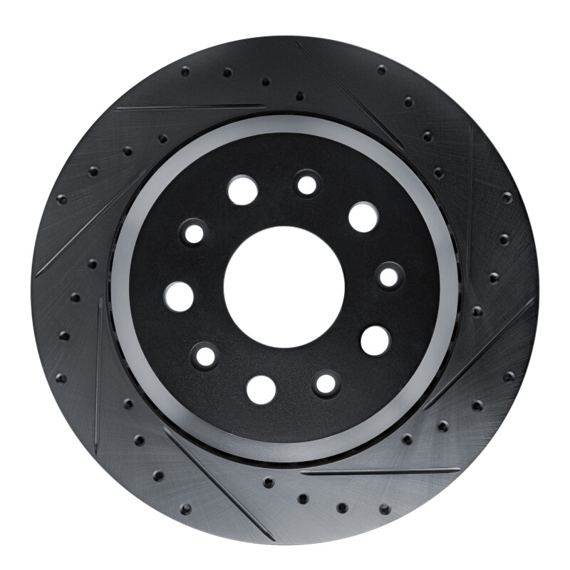R1 20-25 Jeep Gladiator Rear Right Drilled & Slotted Black Brake Rotor