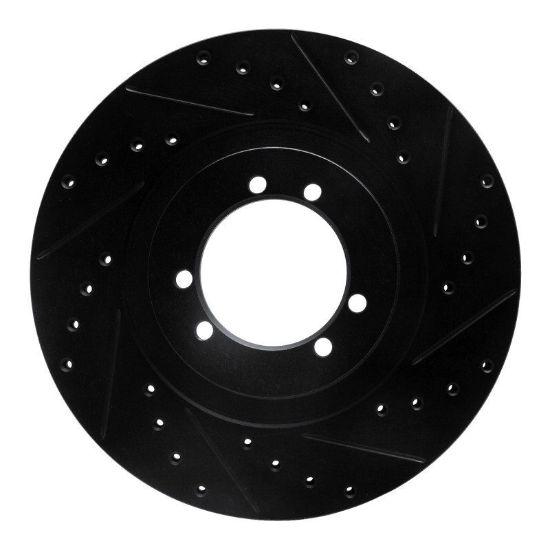 R1 96-06 Hummer H1 Rear Right Front Right Drilled & Slotted Black Brake Rotor