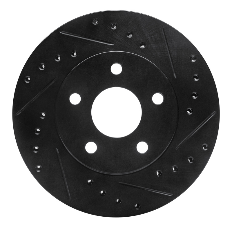 R1 80-89 Buick CENTURY Front Right Drilled & Slotted Black Brake Rotor