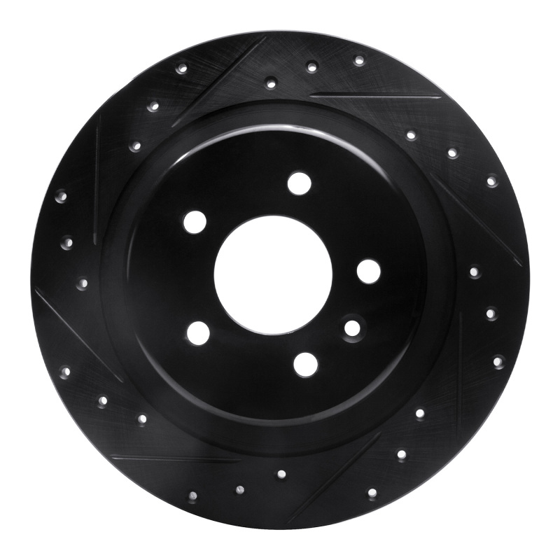 R1 16-18 Buick Envision Rear Left Drilled & Slotted Black Brake Rotor