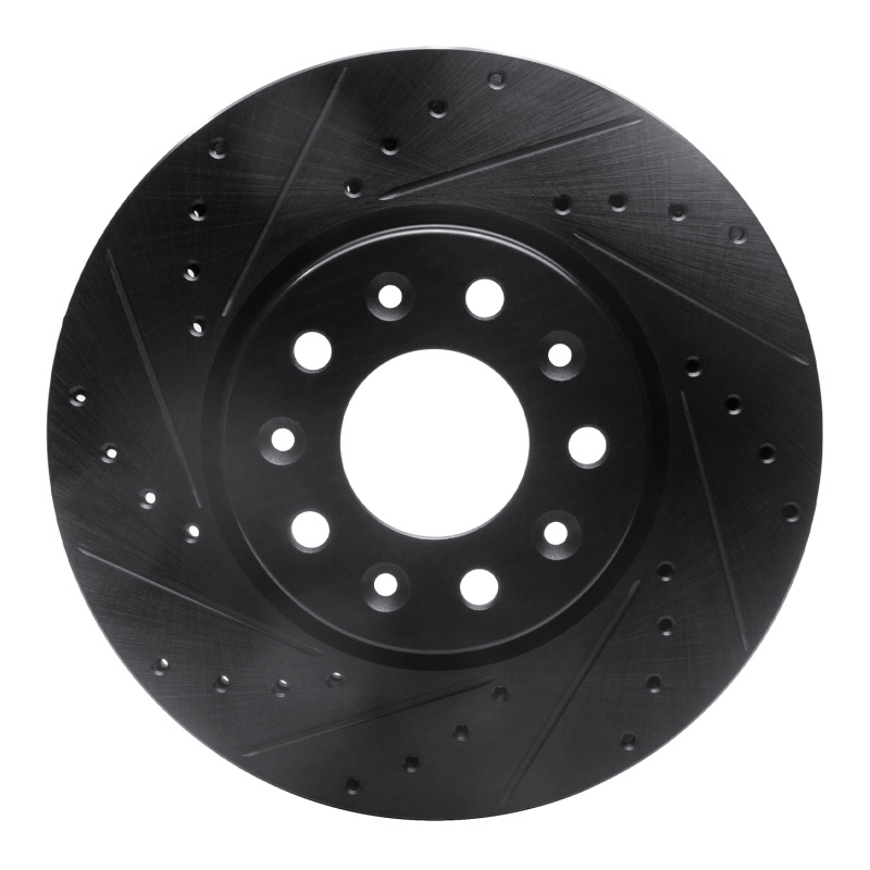 R1 16-21 Buick LaCrosse Front Left Drilled & Slotted Black Brake Rotor