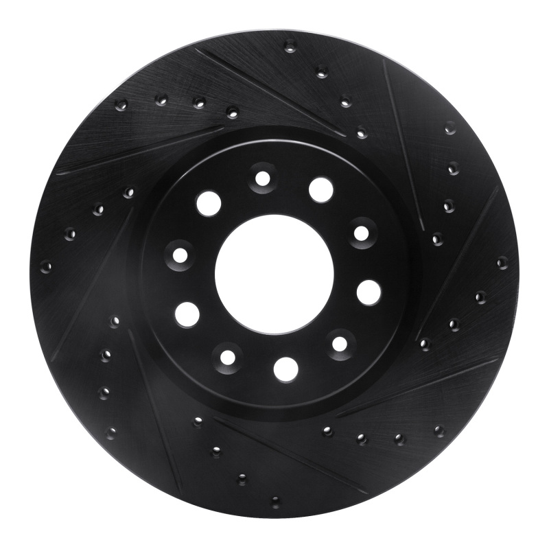 R1 16-21 Buick Regal Sportback Front Right Drilled & Slotted Black Brake Rotor
