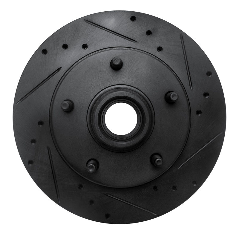 R1 94-99 Dodge Ramcharger (Mexico) Front Right Drilled & Slotted Black Brake Rotor